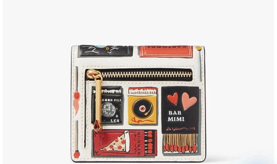Cartera Kate Spade Morgan Matchbox Matchbook Matchbook pequeña plegable KD119 NUEVA CON ETIQUETAS NUEVA Foto 3 de 4