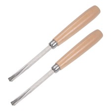 8mm Tip 6.5" Length Carbon Steel Triangle Wood Carving Chisels 2pcs