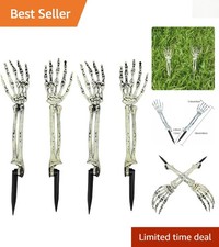 Durable and Realistic 4 Pcs Skeleton Hands for Indoor/Outdoor Halloween Fun