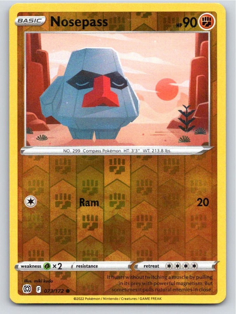 POKEMON NOSEPASS BRILLIANT STARS 073/172 REVERSE HOLO COMMON LP A46535 FREE S&H