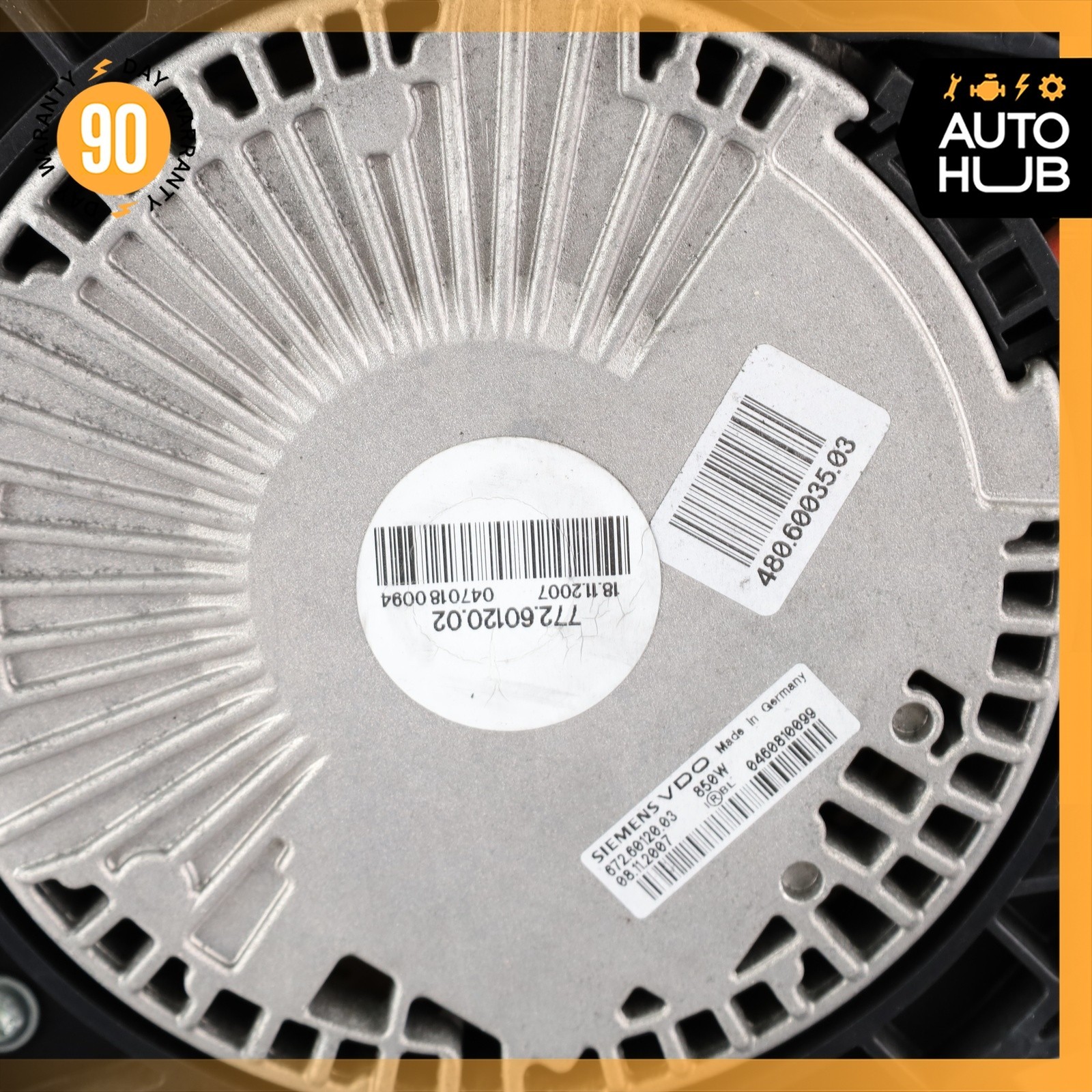 08-18 Bentley Continental GTC Radiator Cooling Fan Motor Assembly 3W0121205B OEM