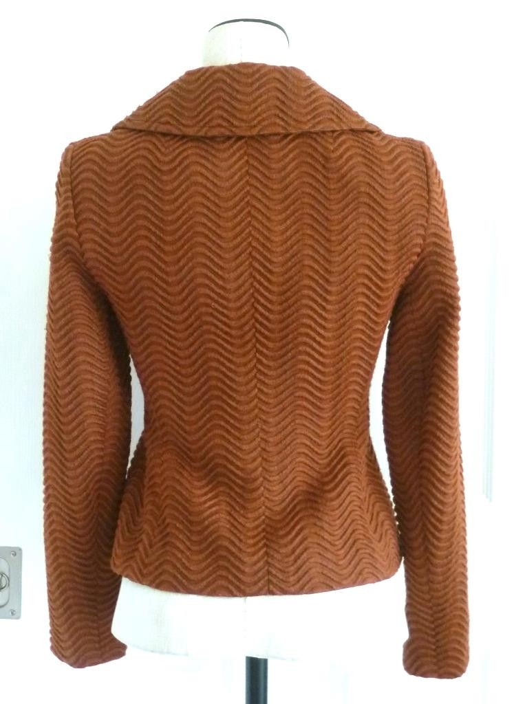 AKRIS Wool Silk Texture ZigZag Wave Convertible C… - image 3