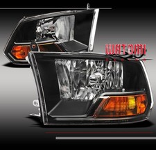 For 09-18 Dodge Ram 1500 2500 3500 Pickup Crystal Style Headlight Lamp Black Set For 09-18 Dodge Ram 1500 2500 3500 Pickup Crystal Style Headlight Lamp Black Set