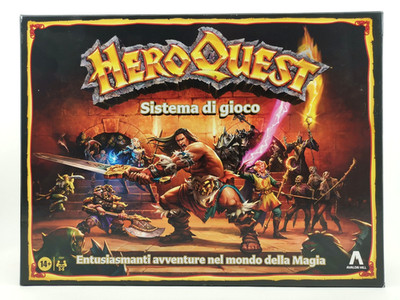 Hasbro Avalon Hill HeroQuest Italienisch 65 Miniaturen B-Ware Box beschädigt
