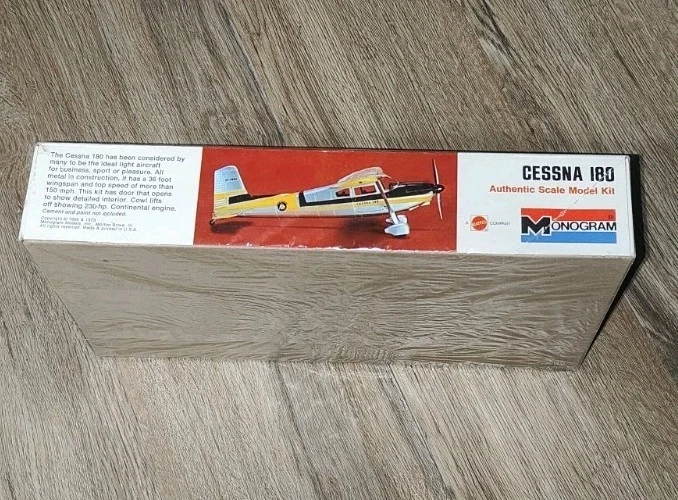 VINTAGE MONOGRAM MATTEL CESSNA 180 MODEL AIRCRAFT KIT 6825 BRAND NEW SEALED - Image 3 of 4