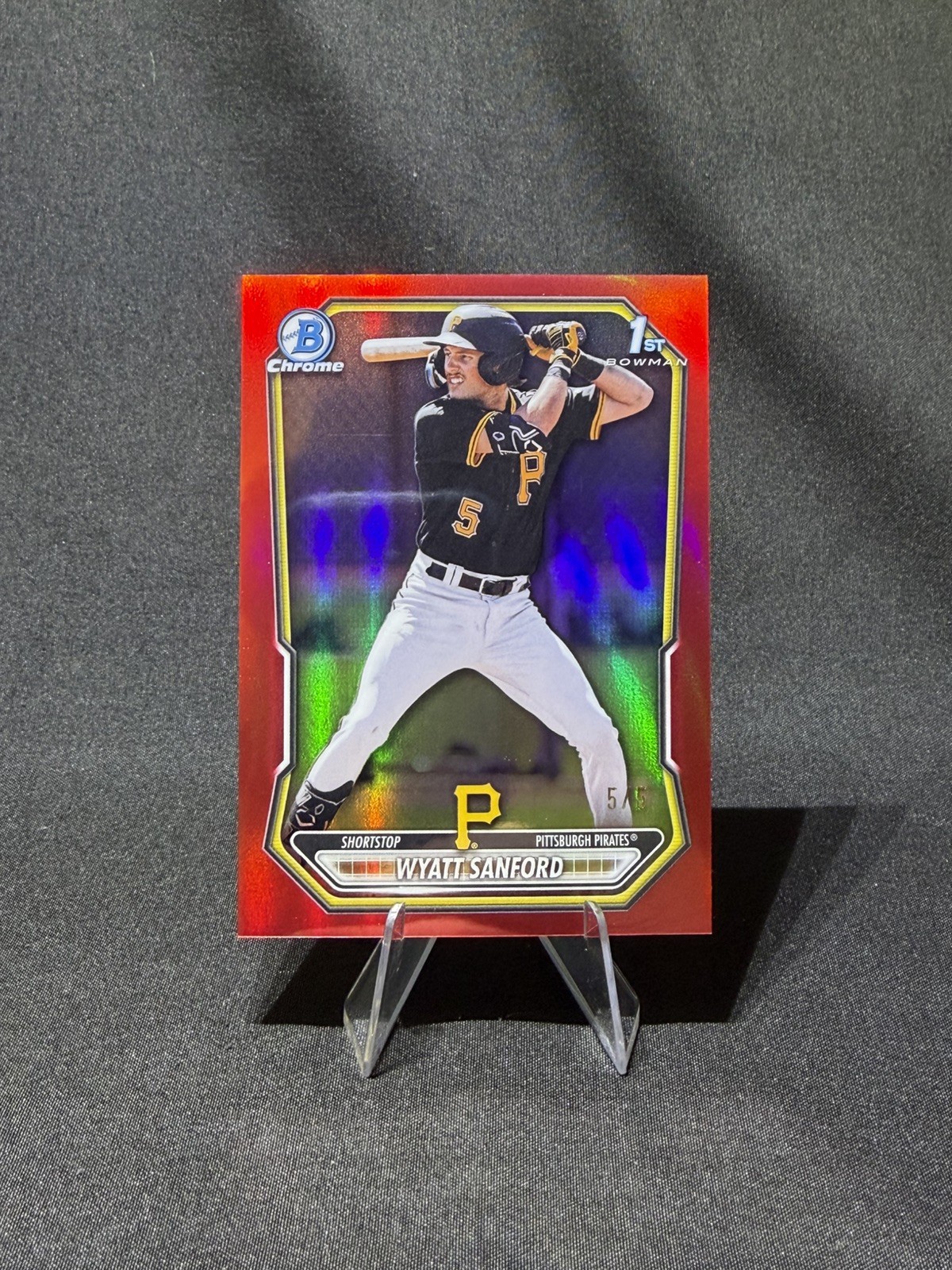 2026 Bowman Chrome 1ST Wyatt Sanford 5/5 Red Refractor NUMBER MATCH JRSC