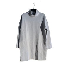 Banana republic-M-silver-ribbed mock neck/funnel neck, oversized tunic dress