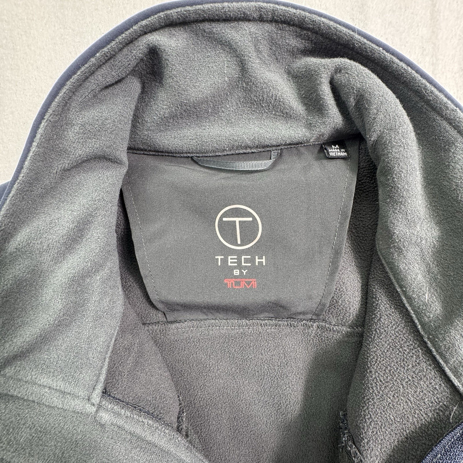 Tumi Tech Jacket Mens Medium Navy Softshell Fleec… - image 3