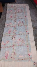 Vintage 40s 50s Baby Quilt Blanket Floral Garden Boy Girl Bears Pink Back 34X48