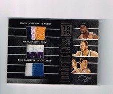 MAGIC JOHNSON MARK EATON BILL LAIMBEER 2011 PANINI ELITE BLACK BOX # 78/149