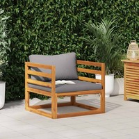 Vidaxl Gartenstuhl Mit Dunkelgrauen Auflagen Massivholz Akazie Neu