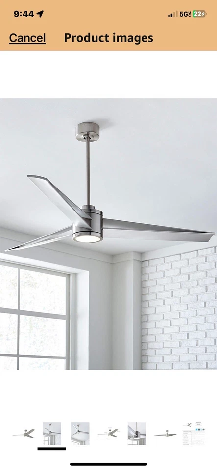 Monte Carlo 60” Ceiling Fan LED light With Remote Control Indoor or Outdoor - Image 2 of 4