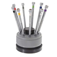 New 9 pcs Precision Watch Flat Blade Slotted Screwdriver Set Watchmakers Tools