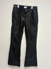 ASOS Design Womens Faux Leather Alligator slightly Flared Pants