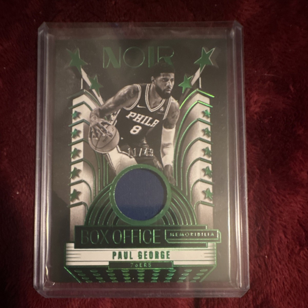 NBAユニホームカード ポールジョージ Panini Noir Box Office Memorabilia Paul George 76ers Holo Green