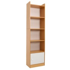 5-Tier Storage Rack Corner Bookcase 15.75x9.45x60.24" Wooden White Floorstanding