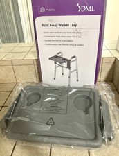 Universal Folding Walker Tray Two Cup Holders Tool Free Setup Lightweight