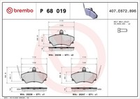 Brembo Bremsbelagsatz, Scheibenbremse P 50 155G FüR MERCEDES-BENZ