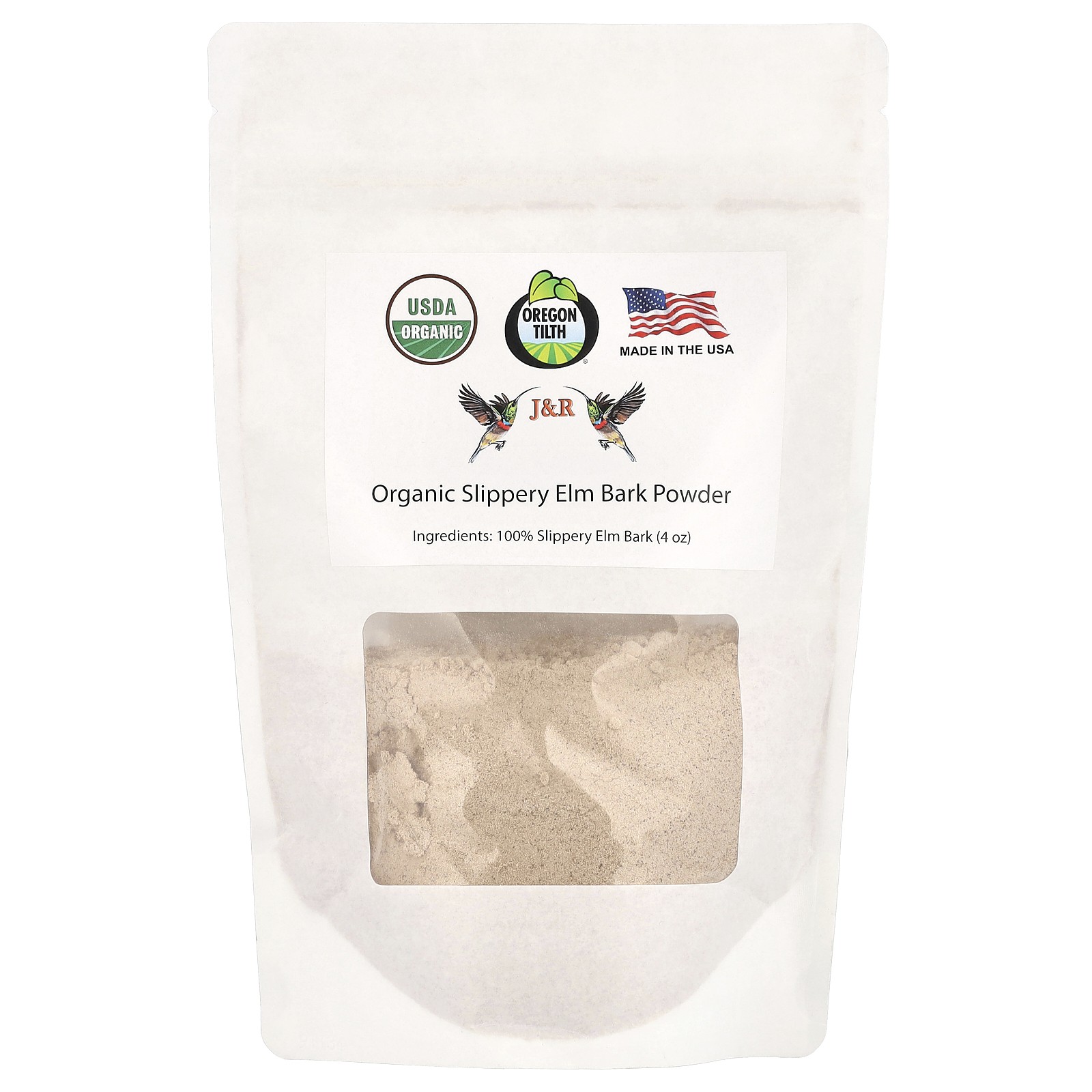 Organic Slippery Elm Bark Powder, 4 oz