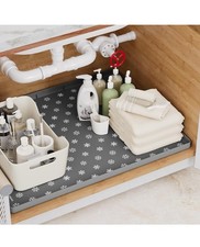Sdpeia Under Sink Mat for 28" x 22" Cabinet, Upgraded Silicone Waterproof Mat