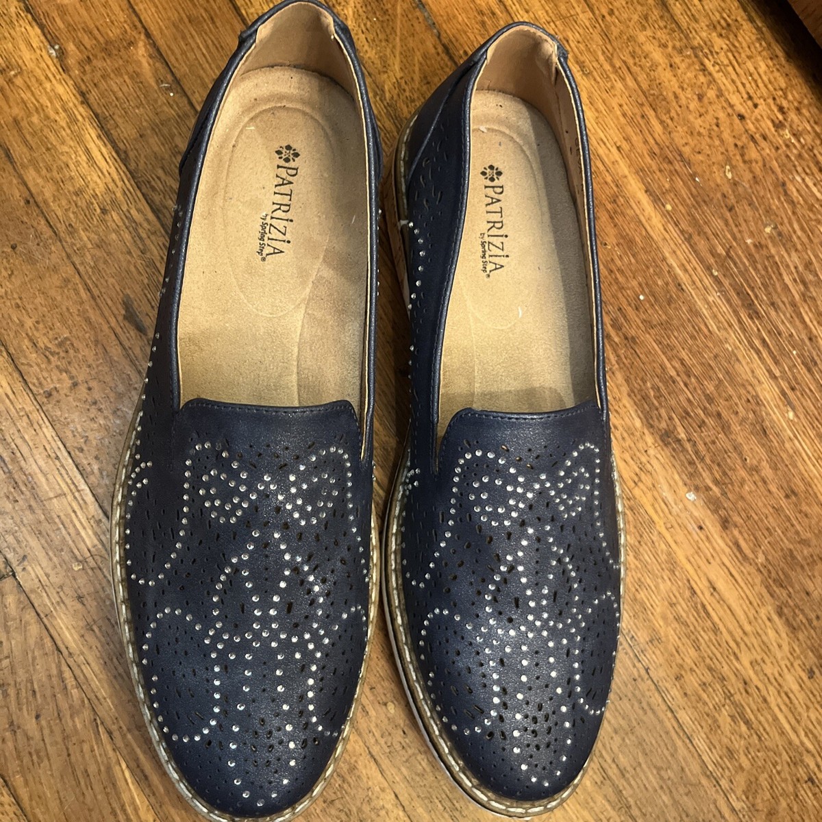 PATRIZIA Womens Geva Slip-On Size 38 Blue And Silver So