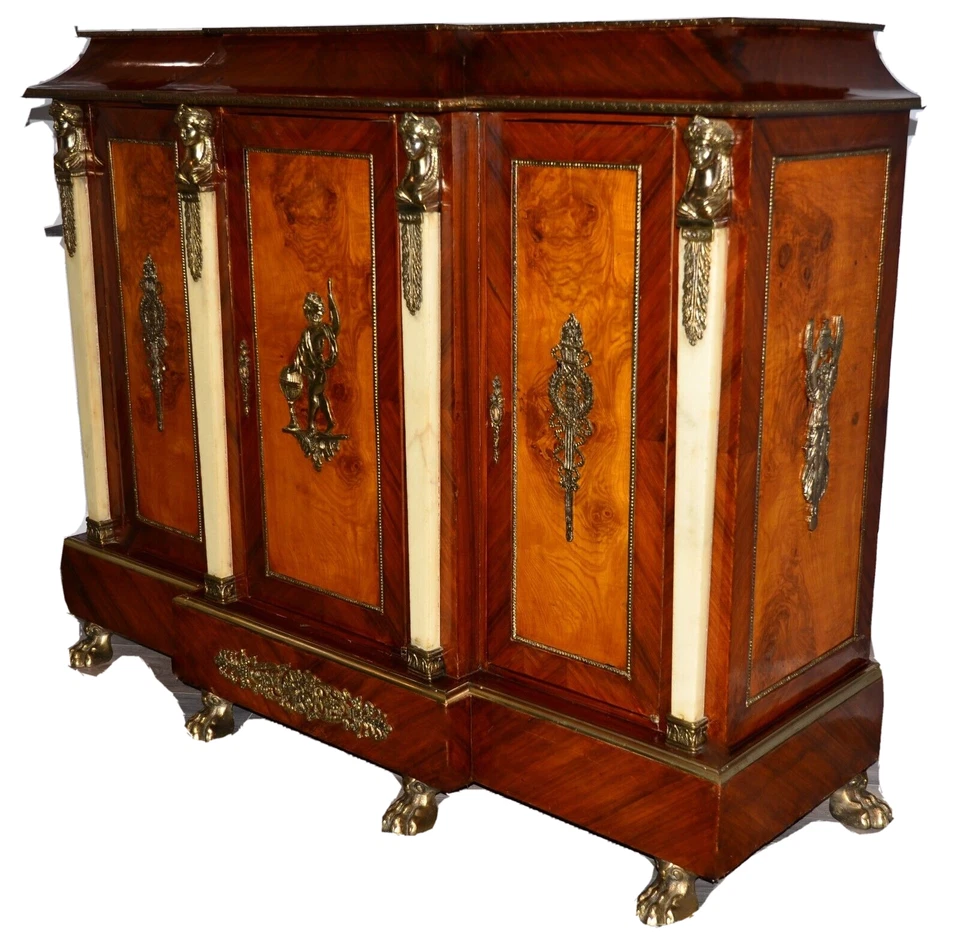 Antiguo aparador de caoba bronce dorado vintage Foto 3 de 4