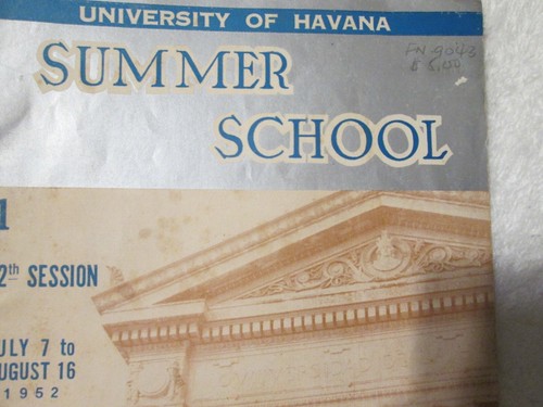 VINTAGE UNIVERSITY HAVANA CUBA SUMMER SCHOOL BROCHURE 1952 - Picture 2 of 10