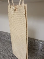 Woven Wine Tote Rattan Bottle Carrier Gift Bag Case 12" X 5.3" + Handles