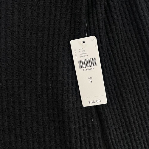 Anthropologie Meadow Rue schwarz Galenia Waffel Thermo Wasserfallausschnitt Pullover S NEU - Bild 5 von 15