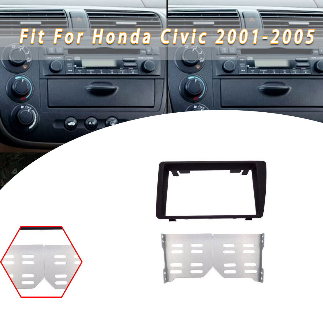 Panel Fascia Radio Doble DIN Para Honda Civic FN2 Tipo R 2006-2011 – Motor Guard