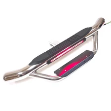 For 2" Receiver Chrome Tow Hitch Drop Step Bar LED Brake Light With 4-pin Plug