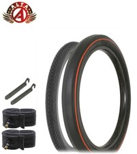 SCHWINN STYLE BRICK 20X 1.75 S2 & 20X 2.125 S2 WIDE SLICK YL LINE TIRE 6PC SET