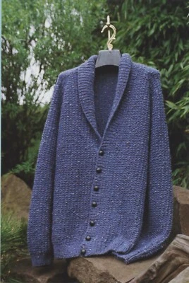 Sarah James Knitting Pattern MS404 Shawl Collar Jacket for Men 45"-48" - Image 1 of 3