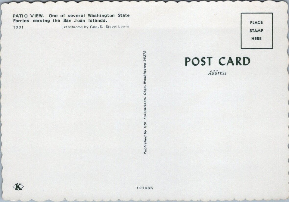 Patio View Washington State Ferry San Juan Islands Wooden Furniture Red