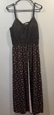 Womens No Boundaries Ruffle Walk Through Maxi Romper Size L 11-13 Red Flower