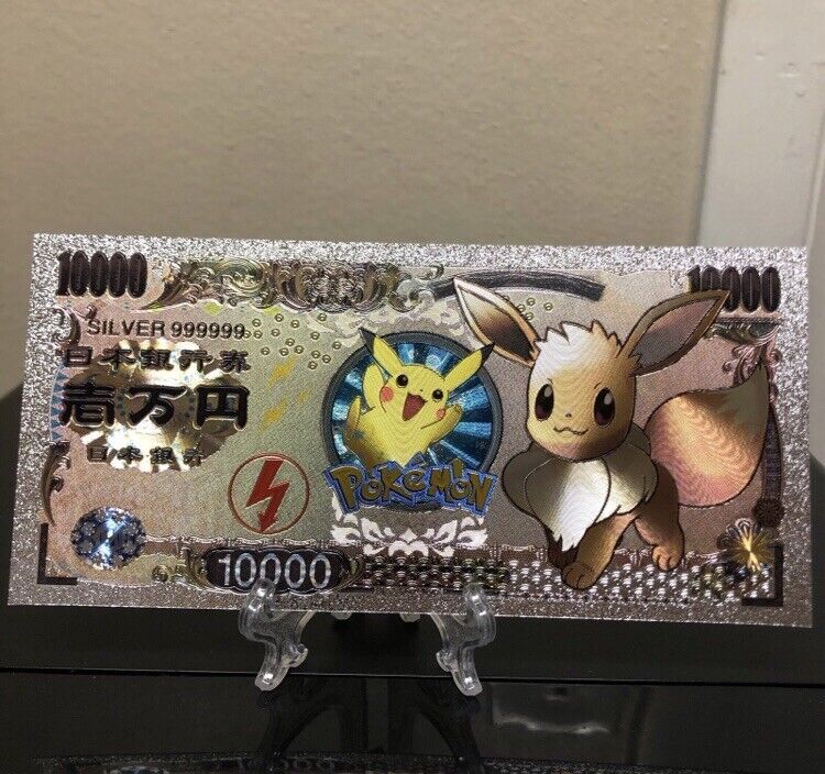 24k Gold Plated Espeon Eevee Pokemon Banknote for Sale in