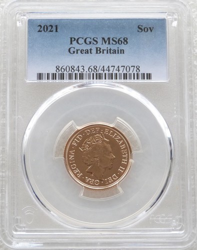 2021 British Royal Mint Pistrucci St George Full Sovereign Gold Coin PCGS MS68