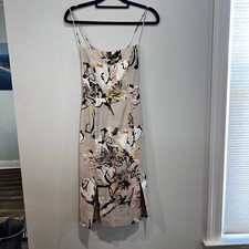 Black Halo  Abstract Floral Halter Pink lining Dress Sz6