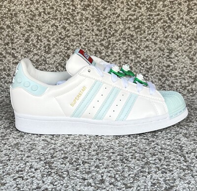 adidas Superstar x LEGO Shoes - Women's - Cloud White / Ice Mint / Cloud White - 5.5