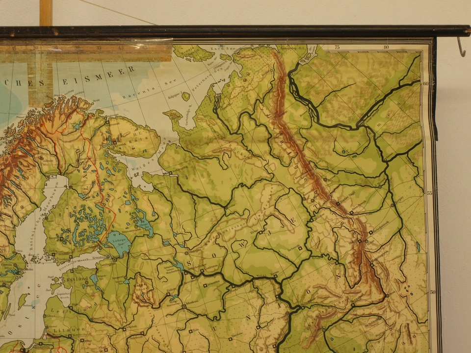 Mapa escolar mapa de pared hermoso mapa antiguo Europakarte 77 5/8x67 11/16 pulgadas 1953 vintage Foto 4 de 4