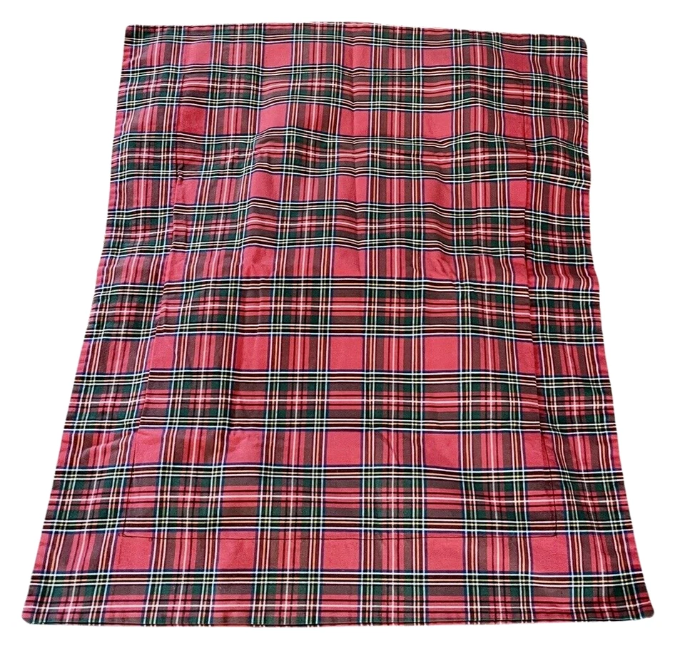 Franela cepillada a cuadros roja FÁMULAS ESTÁNDAR rojo y verde conjunto de 2 hechas a mano vintage Foto 4 de 4