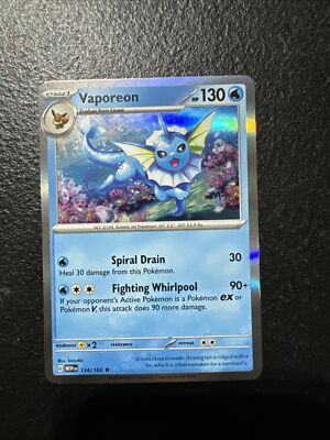 Vaporeon 134/165 English 151 Holo Rare Pokemon Card | eBay
