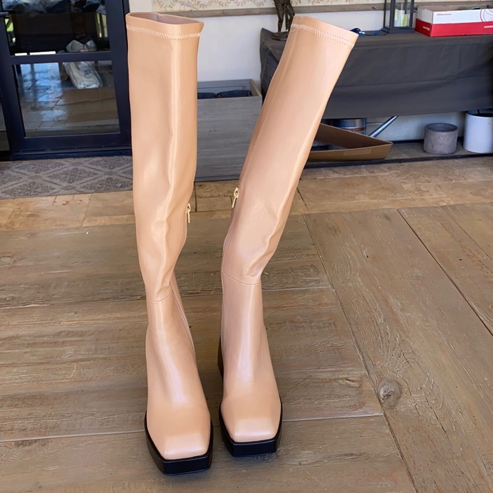 New Free People x Jeffrey Campbell Daphne Second Skin Platform Boots US 10 image 2