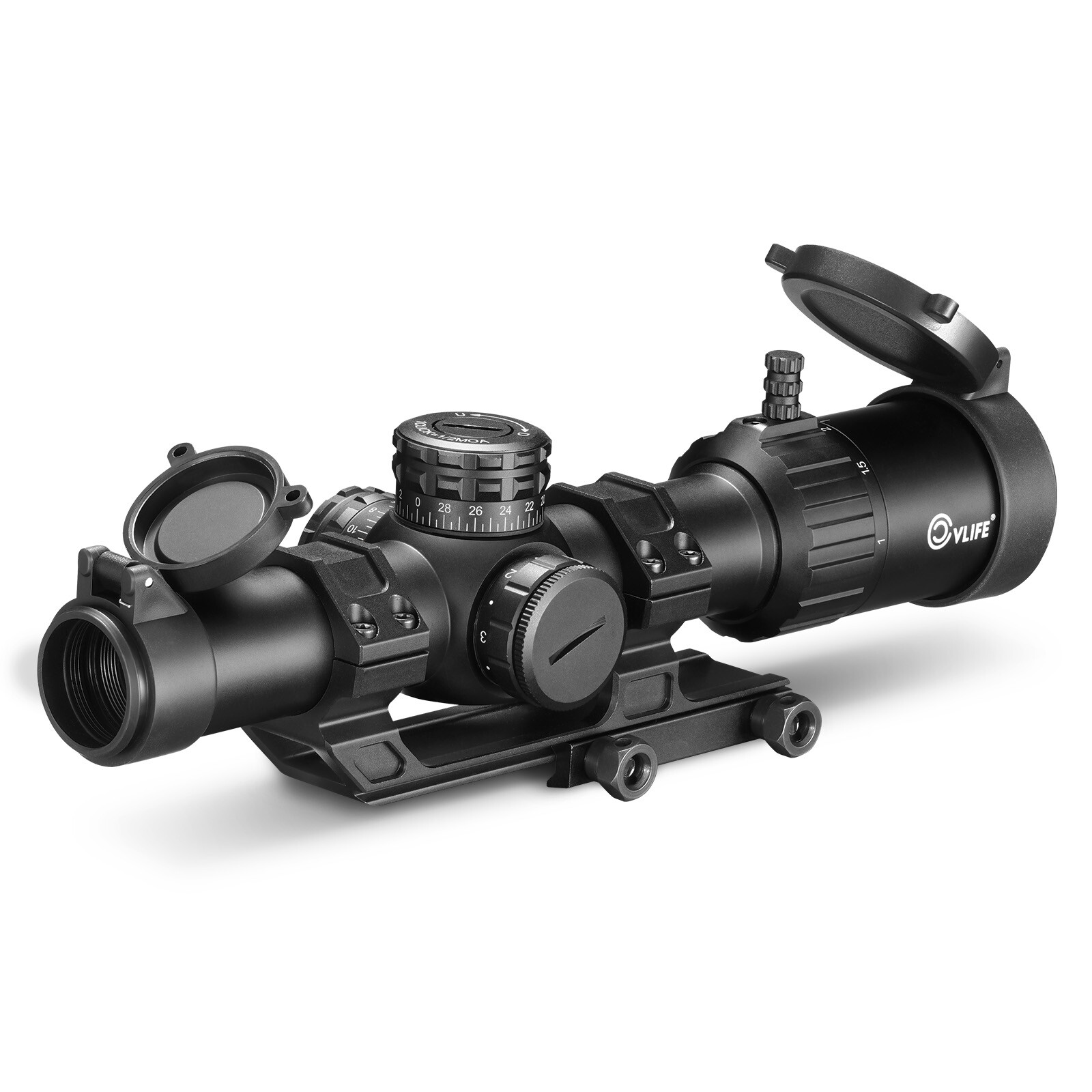 1-6X24 LPVO Rifle Scope Red Illuminated BDC Reticle 223/5.56 .308/7.62 Gun Scope