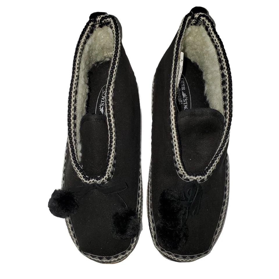 Botas femininas DEER STAGS de borla preta chinelooz micro camurça, tamanho 7M - Imagem 2 de 4