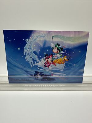 Vtg Rare 90 s Disneyland Toyko Twinkle Christmas Metallic Postcard Unused 6 x4 