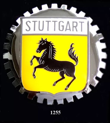 CAR GRILLE EMBLEM BADGES - GERMANY - STUTTGART/HORSE