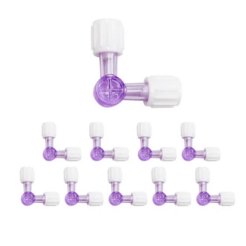 10Pcs Plastic Two Way Stop Cock  For Clinical Hospital Luer Lock Adapter