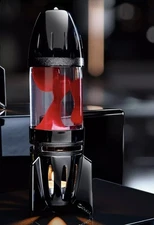 Mathmos Black Red Clear FIREFLOW CANDLE Powered Lava Lamp Home Decoration Retro