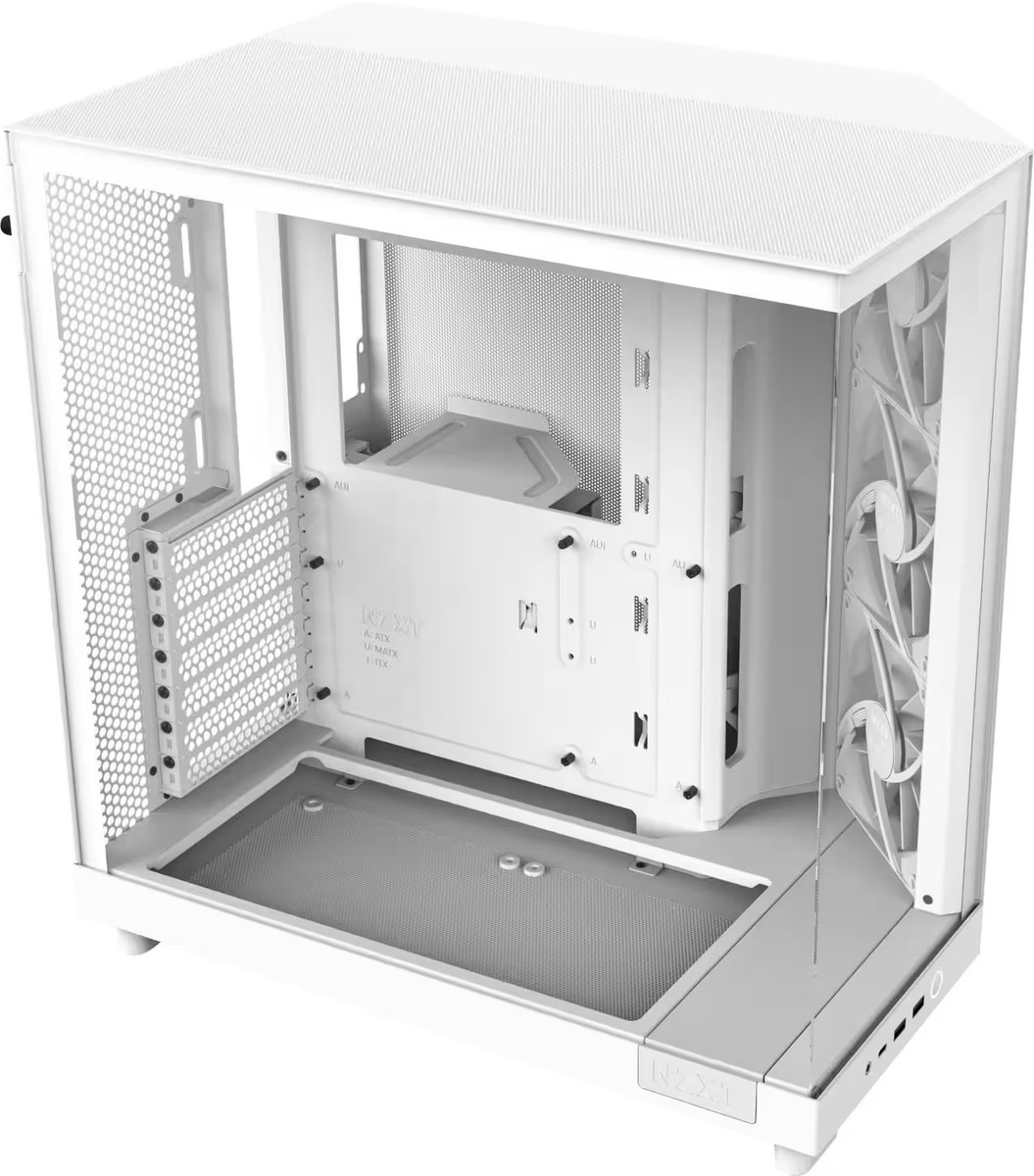 NZXT - H6 Flow ATX Mid-Tower PC Case with Dual Chamber - White | eBay